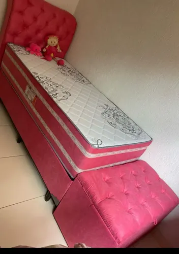 Cama Box Casal com Cabeceira e recamier 