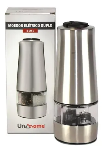 Moedor à Pilha Duplo UniHome Sal, Pimenta, Café. Novo, nunca usado.