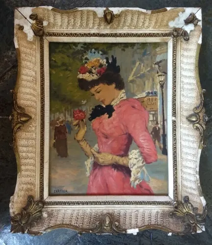 Quadro - Dama de vestido rosa