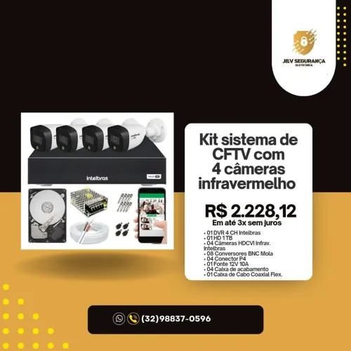 Kit sistema de câmeras infravermelho