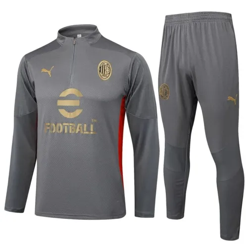 Agasalho Conjunto Futebol AC Milan 2024/25 - Treinamento Cinza