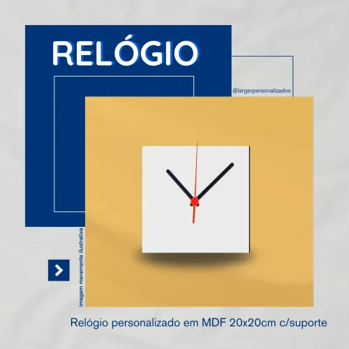 Relógio Personalizado em MDF 20x20cm