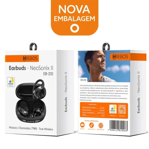 Fone de Ouvido Bluetooth Hrebos NeoSonix II EB-210 - TWS