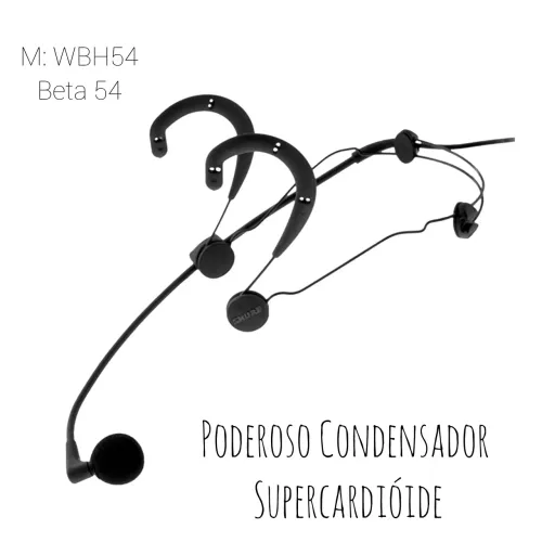 Microfone Headset SHURE BETA 54 - Profissional Direcional Supercardioide, Alta Qualidade 