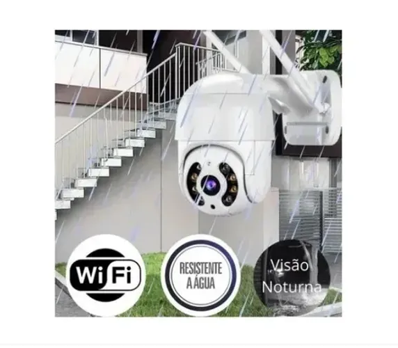 Câmera Ip Externa Icsee Prova D'água Infravermelho Externa Wifi A8 Com fonte Bivolt