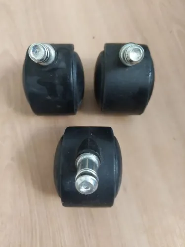 Rodinha Rodízios de plástico para Cadeira de Escritório - kit 3 unidades