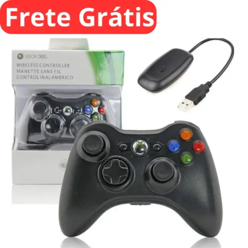 Controle X-360 Sem Fio Compatível c/ ps3/ pc/ Android/ ios