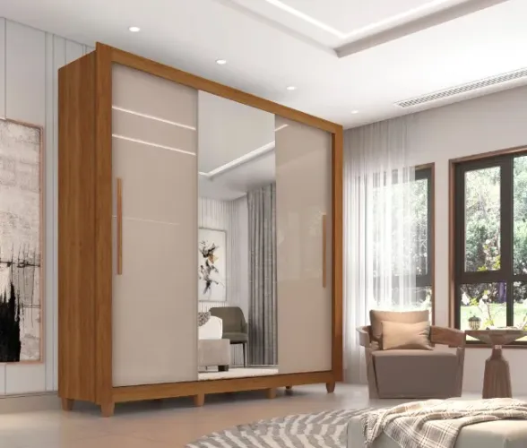 Formoso Roupeiro Panamá 1 Porta Espelhada - Entrega e montagem grátis p/ Fortaleza