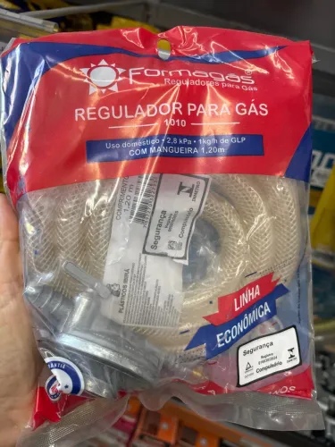 Regulador para gás c/ mangueira 1,20m