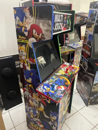 Máquina de Arcade Sonic & Mario - Multi Jogos - Diversão garantida!