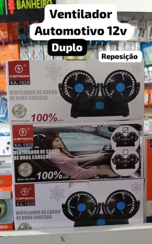 Ventilador Automotivo 12V Duplo - Reposição