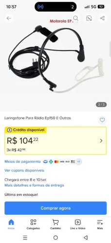 Laringofone para rádio Ep150 e outros