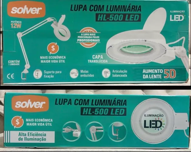 LUPA DE BANCADA LED BIVOLT 5D SOLVER HL-500 - NOVA
