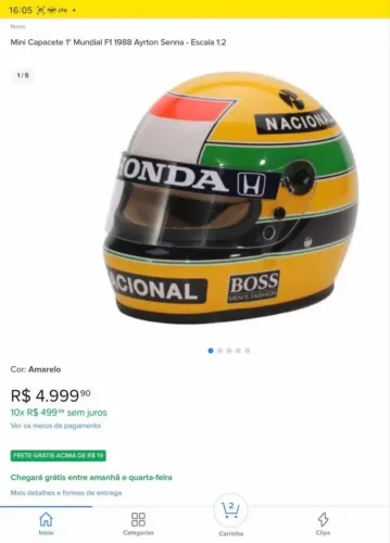 Capacete 1º Mundial Ayrton Senna 1:2