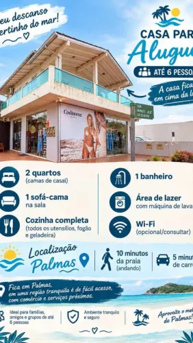 Casa próxima a praia de palmas