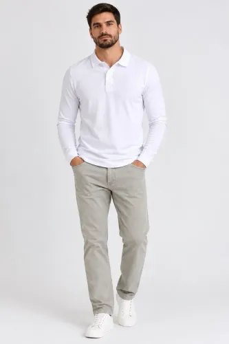 Kit Camisa Longa e Calca Sarja Cinza