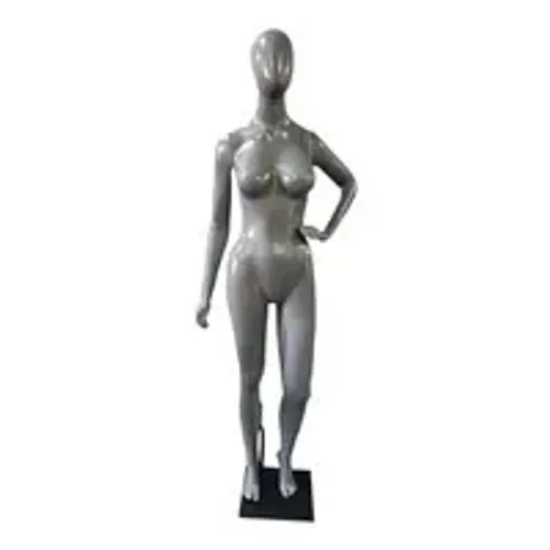 Manequim Feminino Cinza Usado - Modelo Moderno para Loja / Boutique (2 DISPONÍVEIS)