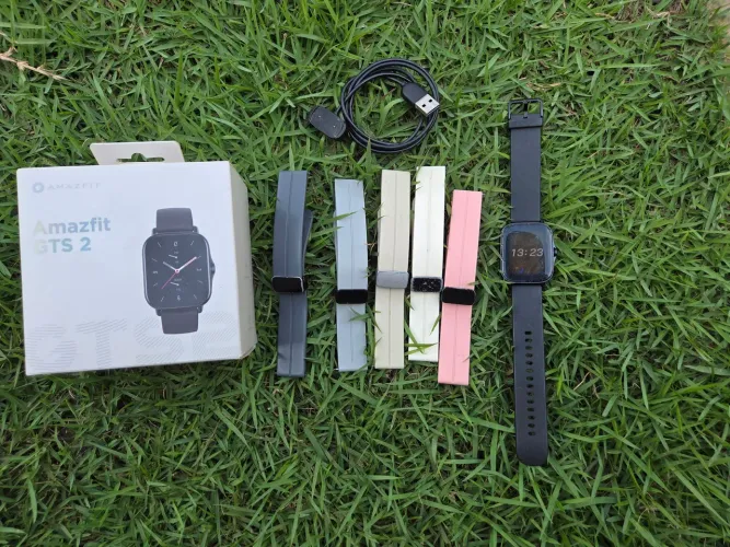 AMAZFIT GTS 2 - FAZ LIGAÇÕES, MÚSICA NO RELÓGIO + 5 PULSEIRAS