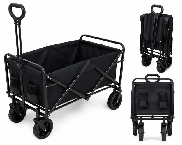 Carrinho de Carga Dobrável Reforçado suporta 100 Kg com Rodas 360° e Grande Capacidade