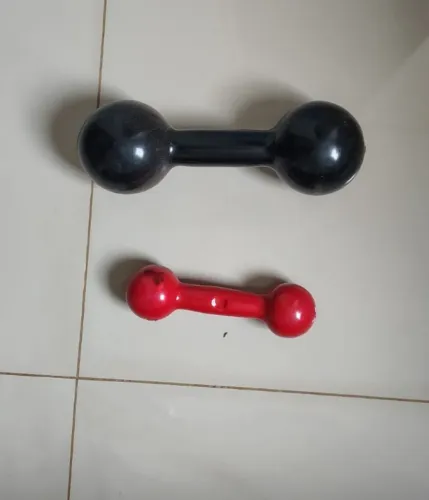 Halteres de 8kg e 2kg Bola Emborrachado - Peso de Academia Musculação