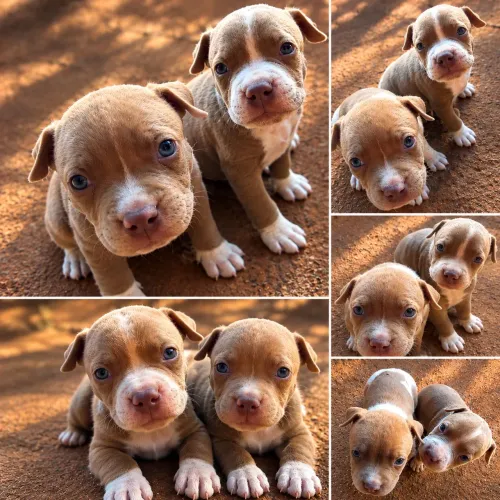 Casal filhote de Pitbull puro