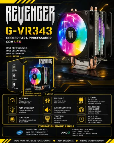 COOLER PARA PROCESSADOR REVENGER