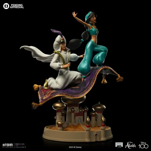 Disney Estátua Comemorativa 100 Anos Aladdin e Jasmine