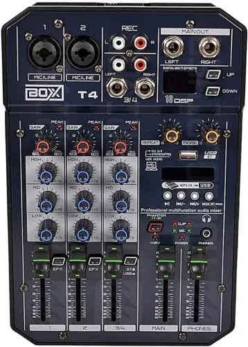 Mesa De Som 4 Canais Boxx T4 Interface Usb Lives E Gravações produto novo oportunidade