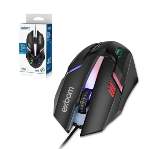 Mouse Usb 1200 Dpi Com Led Exbom