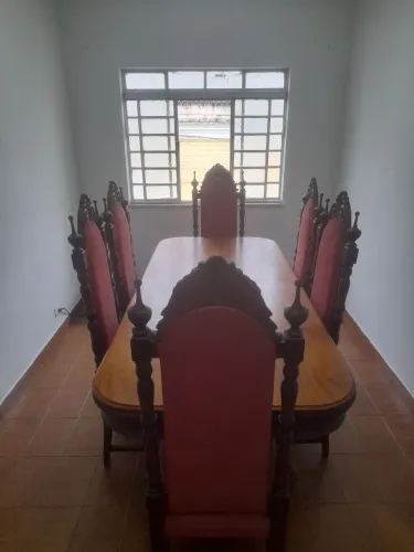 Mesa madeira maciça 6 cadeiras