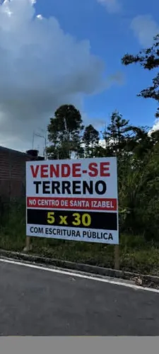 Terreno 5x30 em Santa Izabel no centro próximo do hospital