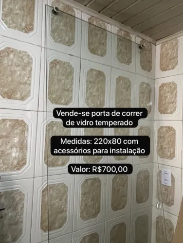 Porta de correr vidro temperado
