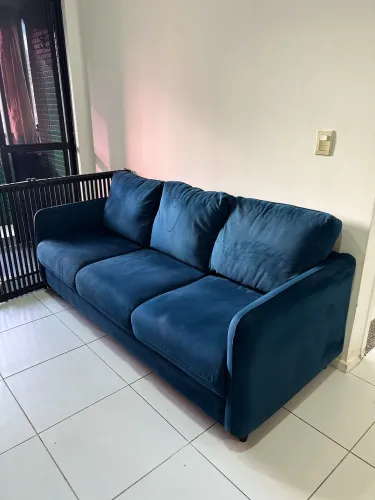 Sofá Azul Petróleo de 3 lugares