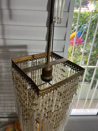 2 lustre pendente vintage com formato quadrado e um elegante efeito de cascata com franjas