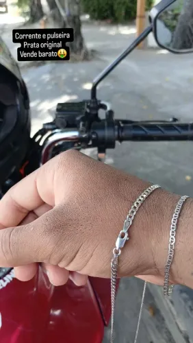 Corrente e pulseira de prata
