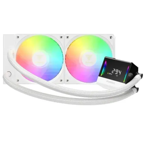 Water Cooler Gamdias Chione E4-240 WH, ARGB, 240mm, Display Digital, Intel-AMD, White