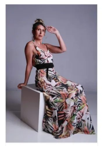 Vestido Zinzane longo estampado tecido leve 