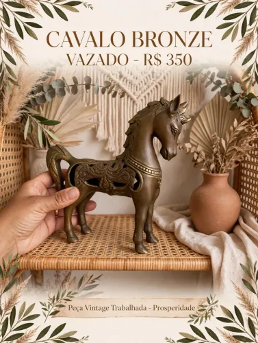 Escultura de cavalo em bronze