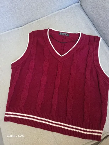 colete tricô bordo clockhouse c&a estilo preppy / college - tam m