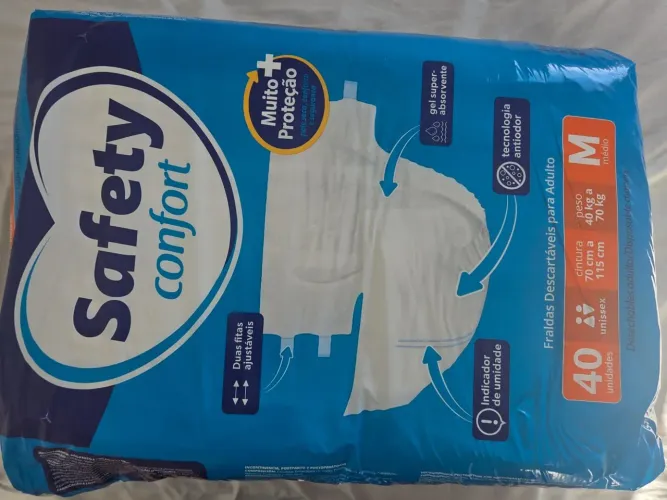 Fralda geriátrica adulto tamanho M safety confort com 40 unidades!!!
