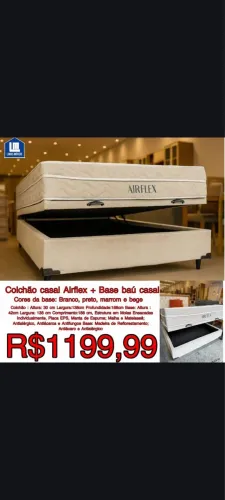 Colchão casal + base baú casal