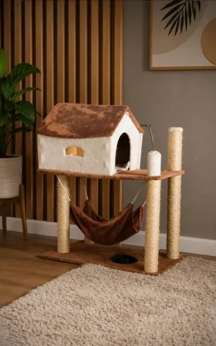 Casinha com arranhador para Gato