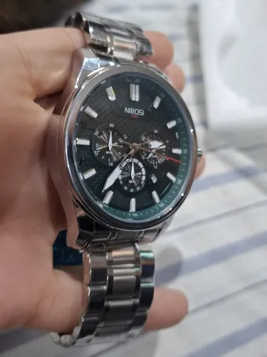 Relogio de luxo Masculino prata - Nibosi  (Novo, Faço entrega)