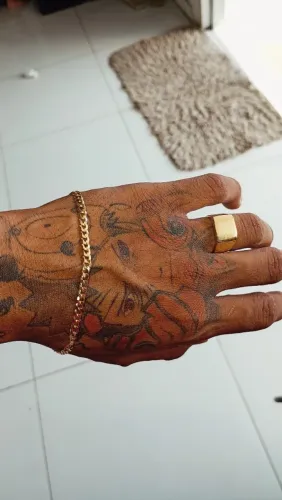 Pulseira e anel de prata banhado a ouro