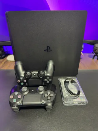 PS4 Slim, Desbloqueado, 2 Controles, 21 jogos, HD Ext 1tb