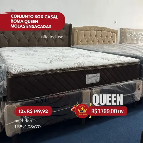 PROMOÇÃO URGENTE - Cama QUEEN com MOLAS ENSACADAS Roma apenas 12x R$149,92