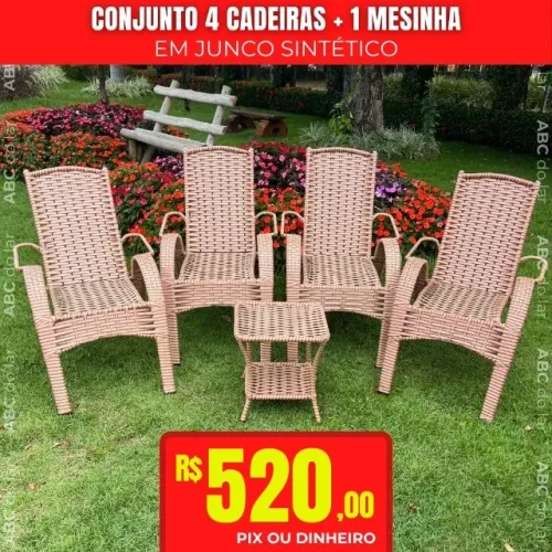 Jogo Cadeira Junco Sintético