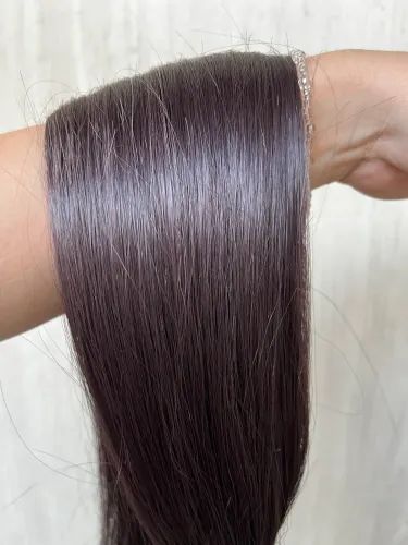 Cabelo humanizado na tela castanho claro para megahair 70cm 200g Bio Humano