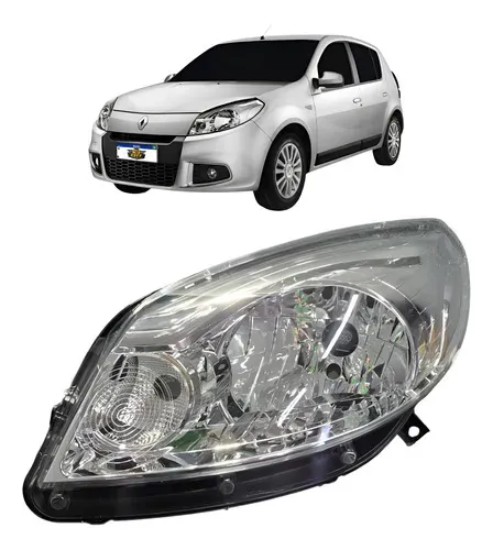 Farol Esquerdo Sandero 2012 2013 2014 Mascara Cromada Esquerdo/motorista