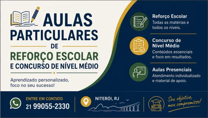 Aulas de Reforço e para Concursos ONLINE